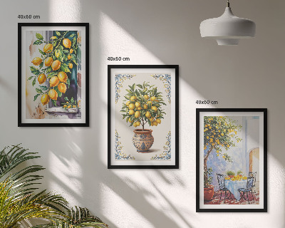 Set di quadri incorniciati Frutti di limoni al sole