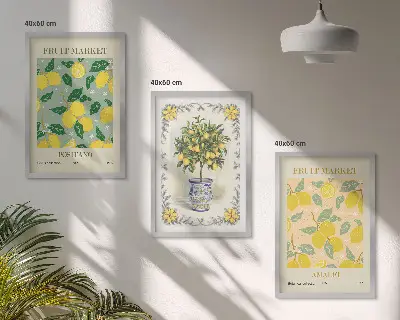 Agrumi Italia set di 3 quadri