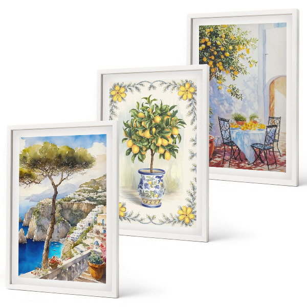 Composizione di quadri Vista del mare di limoni