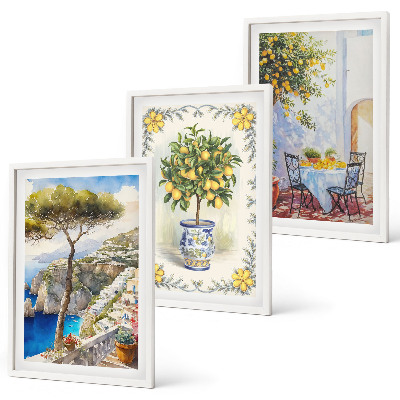 Composizione di quadri Vista del mare di limoni