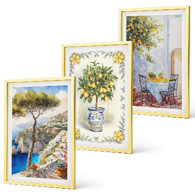 Composizione di quadri Vista del mare di limoni
