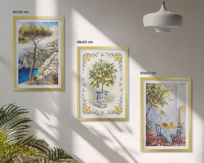 Composizione di quadri Vista del mare di limoni