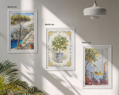 Composizione di quadri Vista del mare di limoni