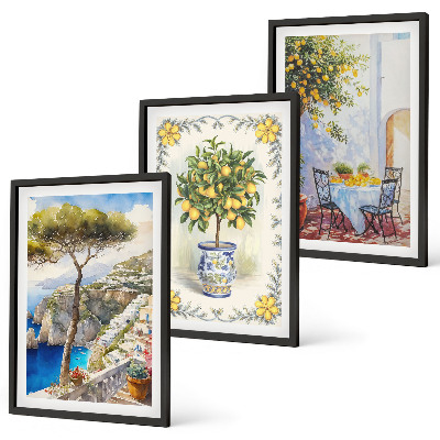 Composizione di quadri Vista del mare di limoni