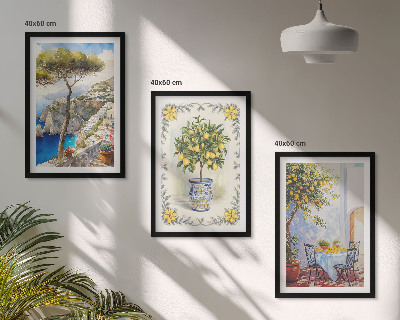 Composizione di quadri Vista del mare di limoni