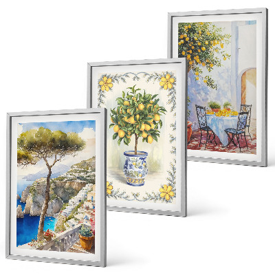 Composizione di quadri Vista del mare di limoni