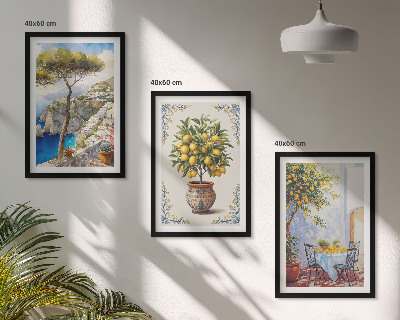 Set di quadri incorniciati tavolo dell'albero del limone marino