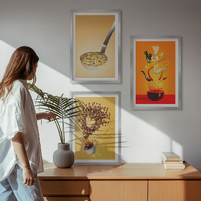 Set di 3 quadri Temi culinari in cucina
