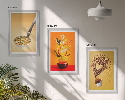 Set di 3 quadri Temi culinari in cucina