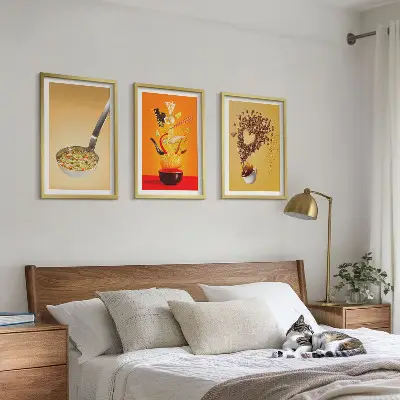 Set di 3 quadri con motivi culinari per la cucina