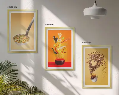 Set di 3 quadri con motivi culinari per la cucina