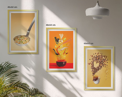 Set di 3 quadri Temi culinari in cucina