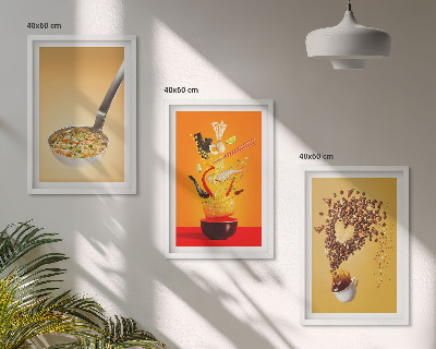 Set di 3 quadri Temi culinari in cucina