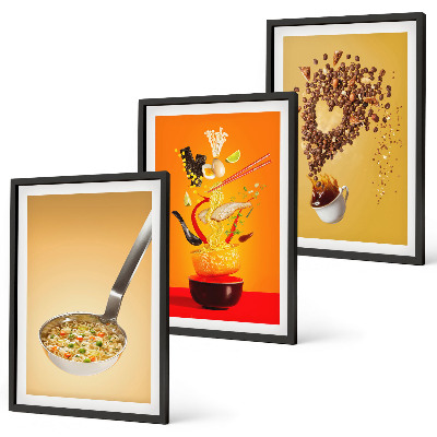 Set di 3 quadri Temi culinari in cucina