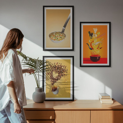 Set di 3 quadri Temi culinari in cucina