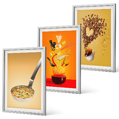 Set di 3 quadri Temi culinari in cucina