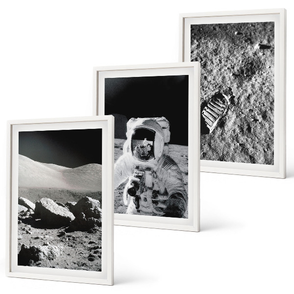 Set di quadri incorniciati Foto della NASA sulla Luna, astronauti