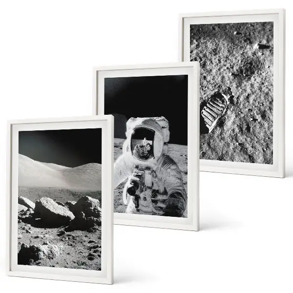 Set di quadri incorniciati fotografia della NASA con astronauti sulla Luna