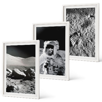 Set di quadri incorniciati Foto della NASA sulla Luna, astronauti