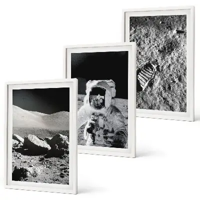 Set di quadri incorniciati fotografia della NASA con astronauti sulla Luna
