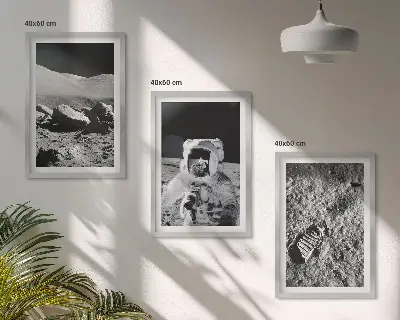 Set di quadri incorniciati fotografia della NASA con astronauti sulla Luna