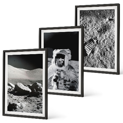 Set di quadri incorniciati Foto della NASA sulla Luna, astronauti
