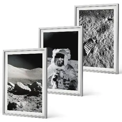 Set di quadri incorniciati fotografia della NASA con astronauti sulla Luna