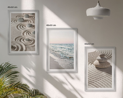 Composizione di quadri Onde, sabbia, acqua, pietre, spiaggia