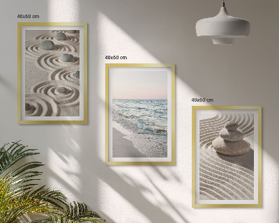 Composizione di quadri Onde, sabbia, acqua, pietre, spiaggia