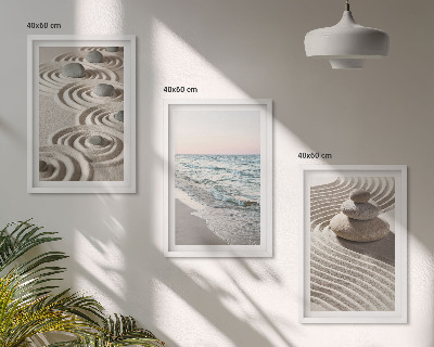 Composizione di quadri Onde, sabbia, acqua, pietre, spiaggia