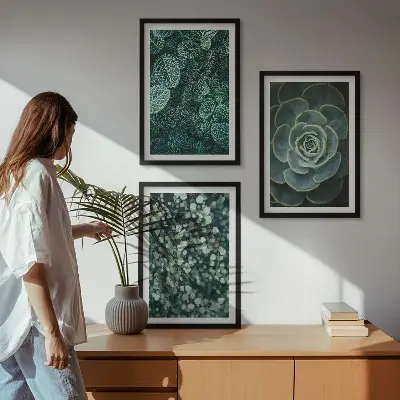 Piante succulente set di quadri incorniciati