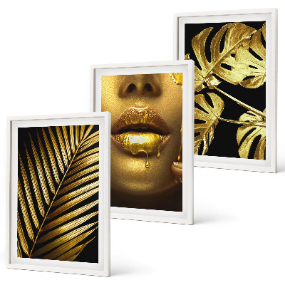 Set di 3 quadri Bocca di donna della palma Monstera