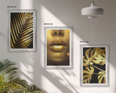 Set di 3 quadri Bocca di donna della palma Monstera