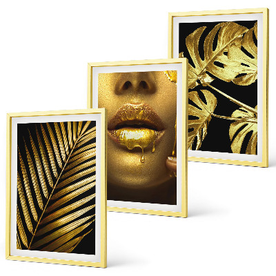 Set di 3 quadri Bocca di donna della palma Monstera