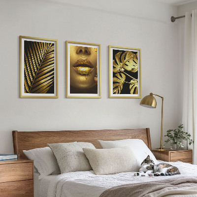 Set di 3 quadri Bocca di donna della palma Monstera