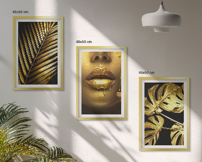 Set di 3 quadri Bocca di donna della palma Monstera