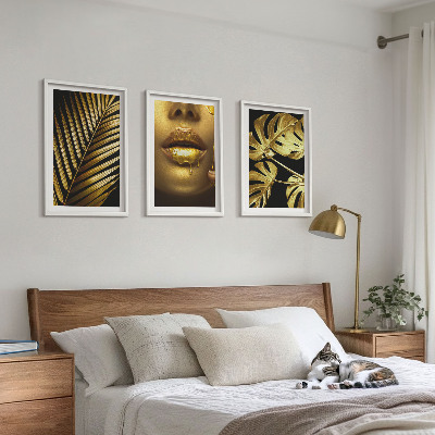 Set di 3 quadri Bocca di donna della palma Monstera