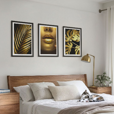 Set di 3 quadri Bocca di donna della palma Monstera