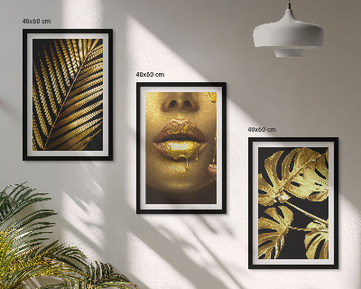 Set di 3 quadri Bocca di donna della palma Monstera