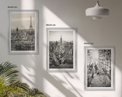 Composizione di quadri Vedute Parigi New York scale