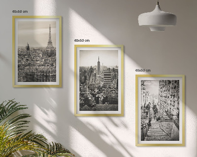 Composizione di quadri Vedute Parigi New York scale