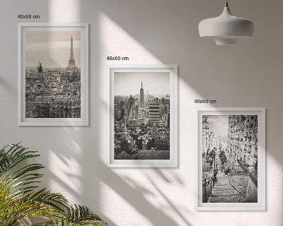 Composizione di quadri Vedute Parigi New York scale
