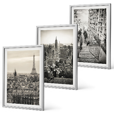 Composizione di quadri Vedute Parigi New York scale