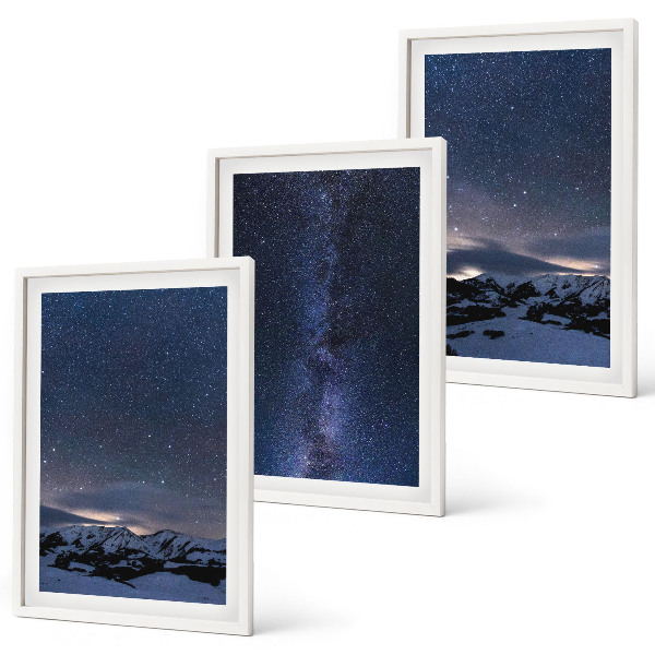 Set di quadri incorniciati Cielo notturno montagne stelle