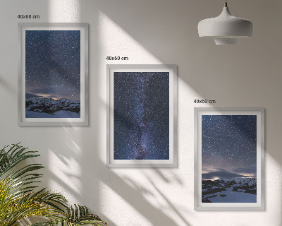 Set di quadri incorniciati Cielo notturno montagne stelle