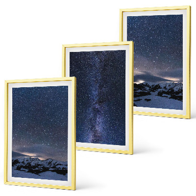 Set di quadri incorniciati Cielo notturno montagne stelle