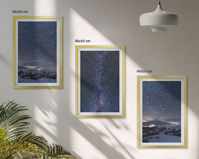 Set di quadri incorniciati Cielo notturno montagne stelle