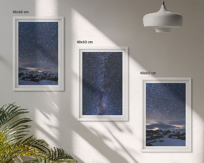 Set di quadri incorniciati Cielo notturno montagne stelle