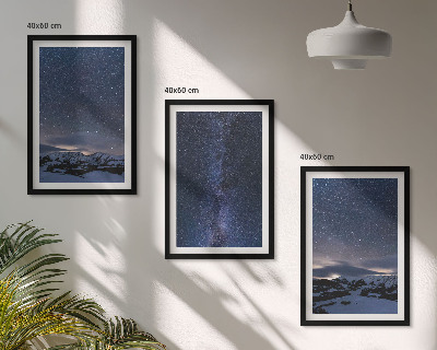 Set di quadri incorniciati Cielo notturno montagne stelle