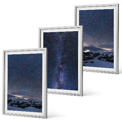 Set di quadri incorniciati Cielo notturno montagne stelle